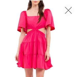 Hot Pink Cutout Dress Sz L